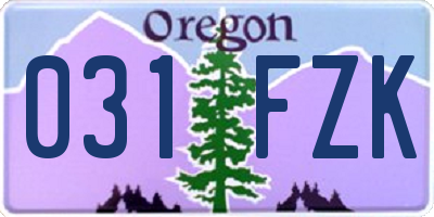 OR license plate 031FZK