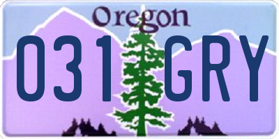 OR license plate 031GRY