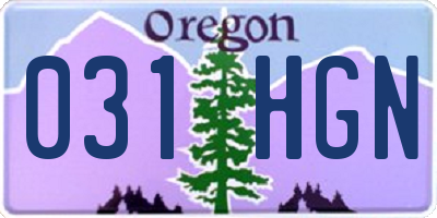 OR license plate 031HGN