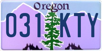 OR license plate 031KTY
