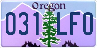 OR license plate 031LFO