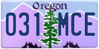 OR license plate 031MCE