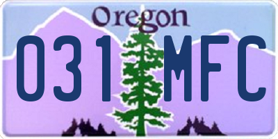 OR license plate 031MFC