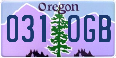 OR license plate 031OGB