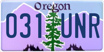 OR license plate 031UNR