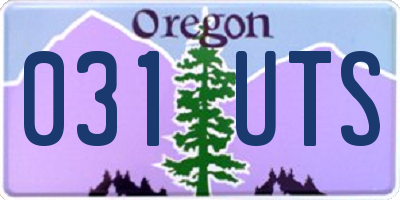 OR license plate 031UTS