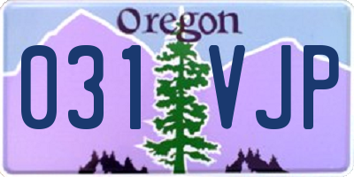 OR license plate 031VJP