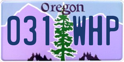 OR license plate 031WHP