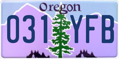 OR license plate 031YFB