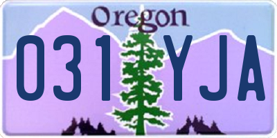 OR license plate 031YJA