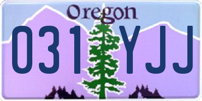 OR license plate 031YJJ