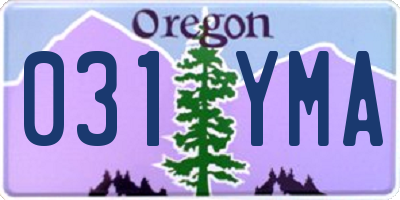 OR license plate 031YMA