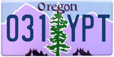 OR license plate 031YPT