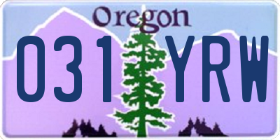 OR license plate 031YRW