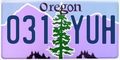 OR license plate 031YUH