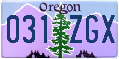 OR license plate 031ZGX
