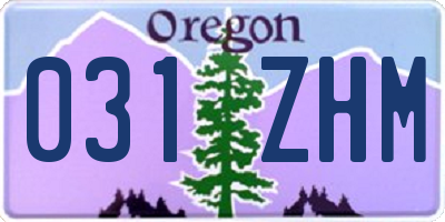 OR license plate 031ZHM