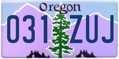 OR license plate 031ZUJ