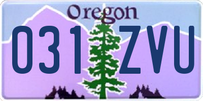 OR license plate 031ZVU