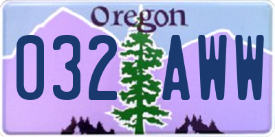 OR license plate 032AWW