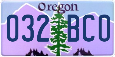 OR license plate 032BCO