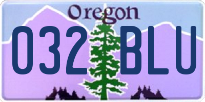 OR license plate 032BLU