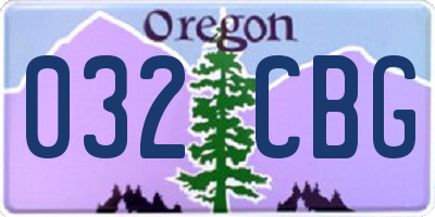 OR license plate 032CBG