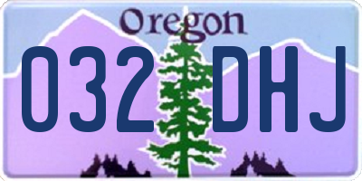 OR license plate 032DHJ