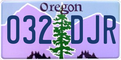 OR license plate 032DJR