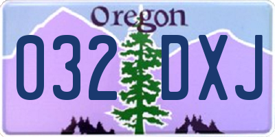 OR license plate 032DXJ