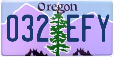 OR license plate 032EFY
