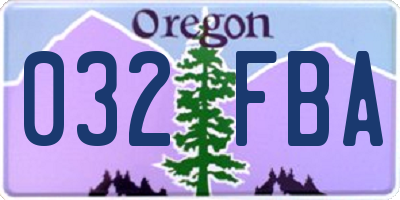 OR license plate 032FBA