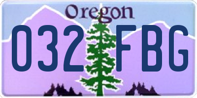 OR license plate 032FBG