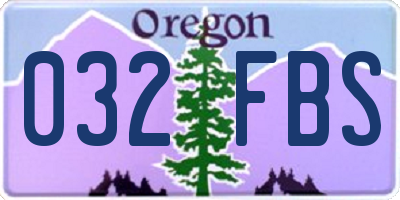 OR license plate 032FBS