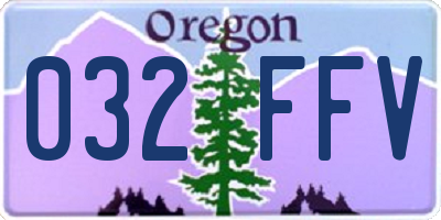 OR license plate 032FFV