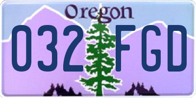 OR license plate 032FGD