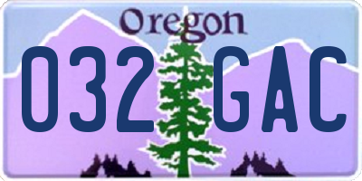 OR license plate 032GAC