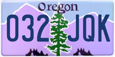 OR license plate 032JQK