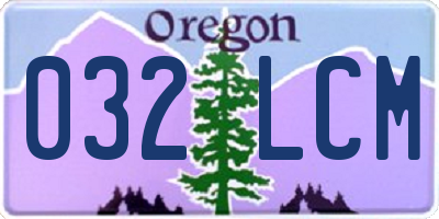 OR license plate 032LCM