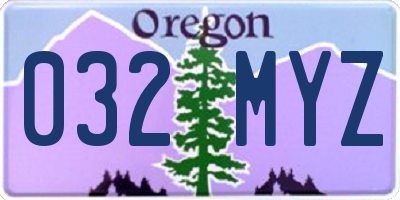 OR license plate 032MYZ