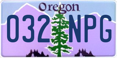 OR license plate 032NPG