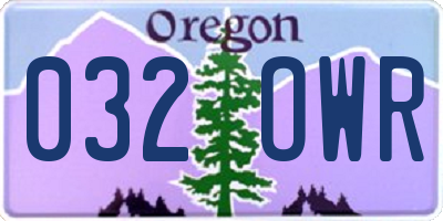 OR license plate 032OWR