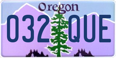 OR license plate 032QUE
