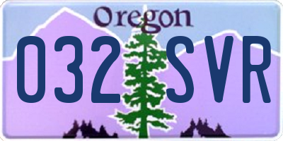 OR license plate 032SVR