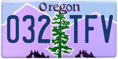 OR license plate 032TFV