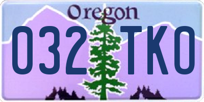 OR license plate 032TKO