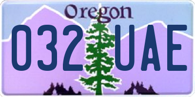 OR license plate 032UAE