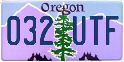 OR license plate 032UTF