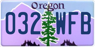 OR license plate 032WFB