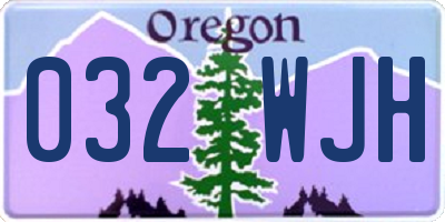 OR license plate 032WJH
